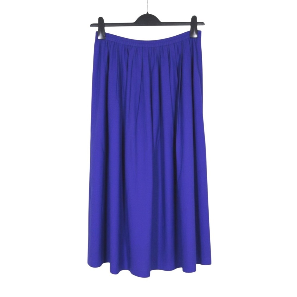 VTG PLAZA SOUTH Lightweight TWILL Purple PLEATED Pullon A-LINE MIDI SKIRT Sz M